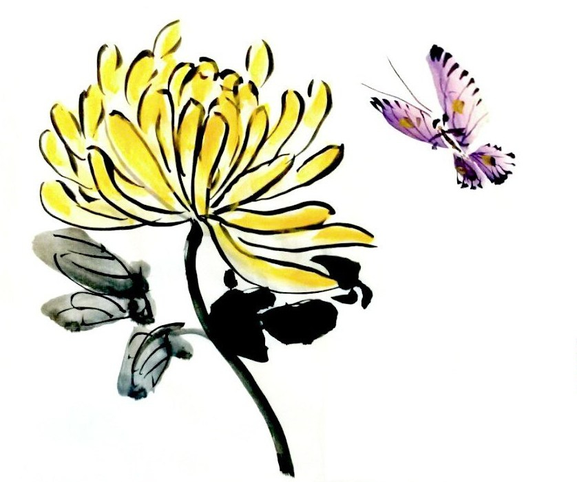 Chrysanthemum and Butterfly